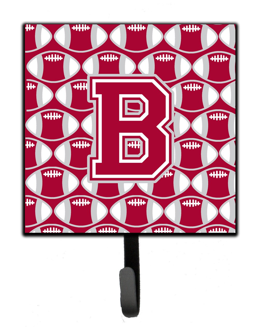 Letter B Football Crimson, grey and white Leash or Key Holder CJ1065-BSH4 by Caroline's Treasures