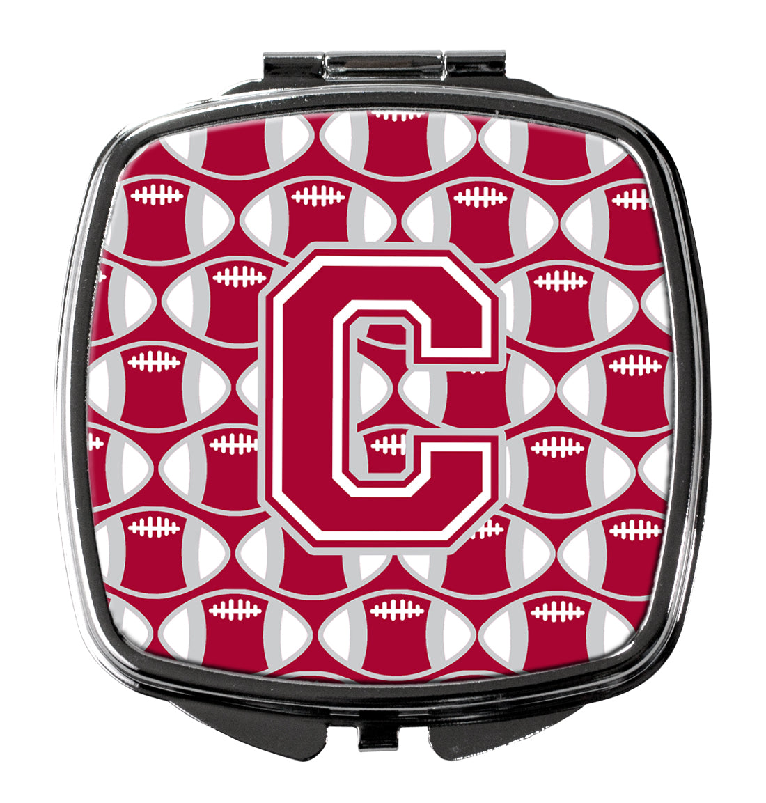 Letter C Football Crimson, grey and white Compact Mirror CJ1065-CSCM  the-store.com.