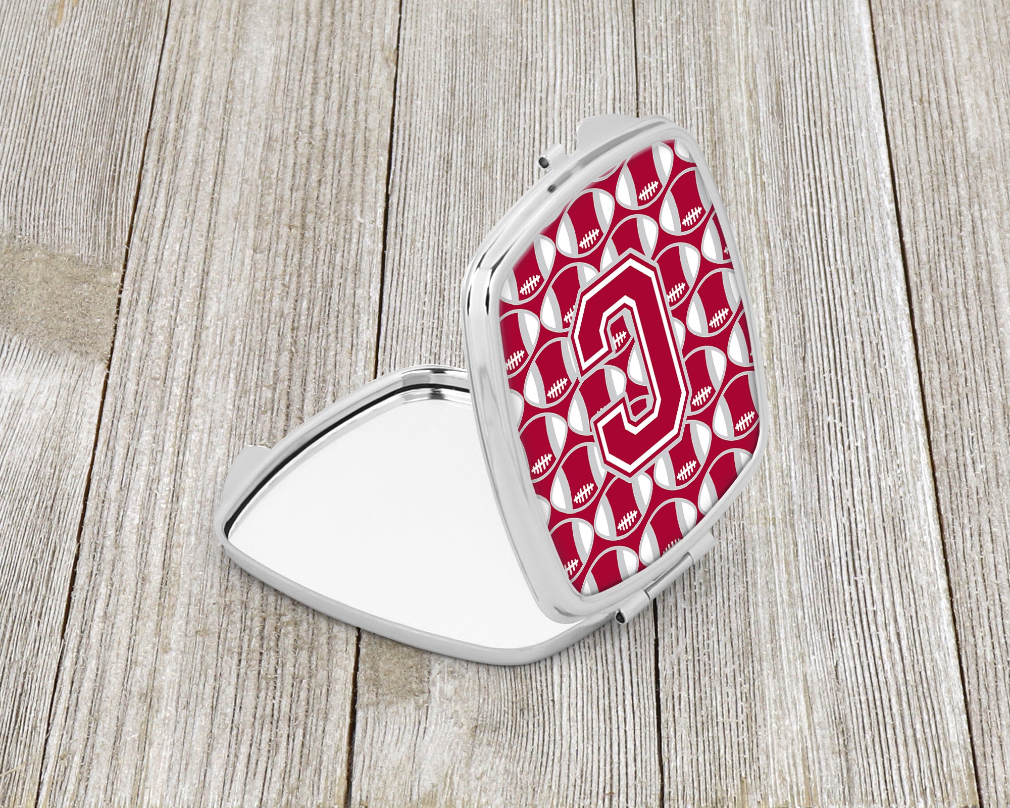 Letter C Football Crimson, grey and white Compact Mirror CJ1065-CSCM  the-store.com.