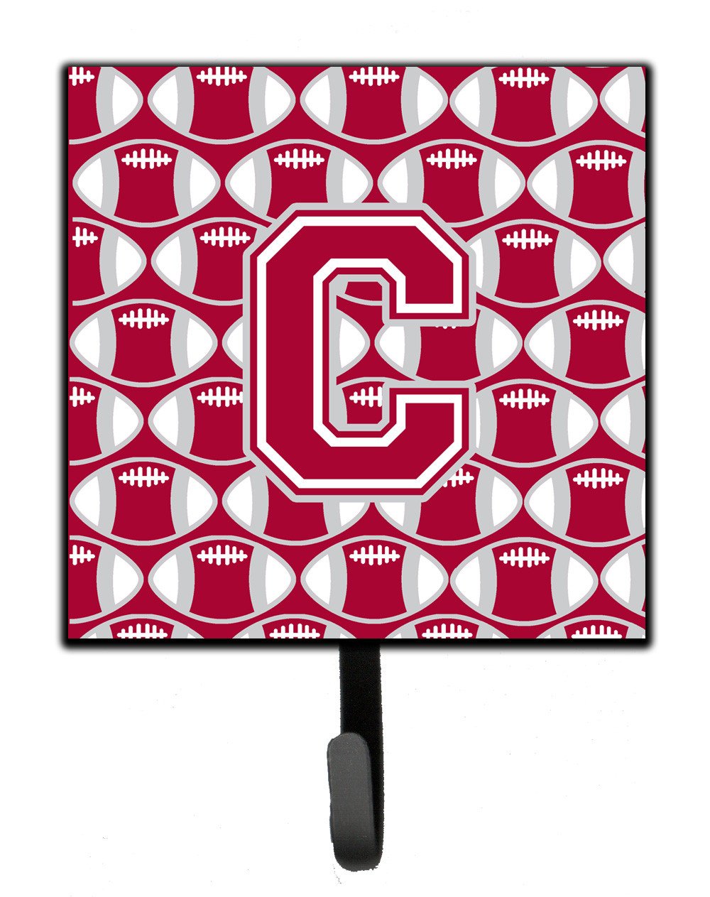 Letter C Football Crimson, grey and white Leash or Key Holder CJ1065-CSH4 by Caroline's Treasures