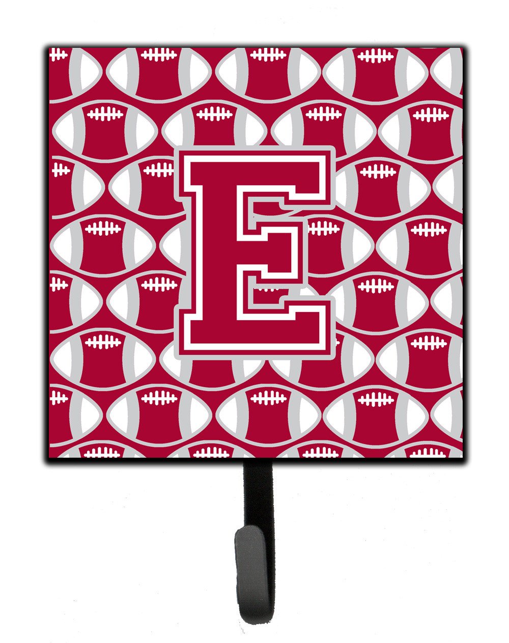 Letter E Football Crimson, grey and white Leash or Key Holder CJ1065-ESH4 by Caroline's Treasures