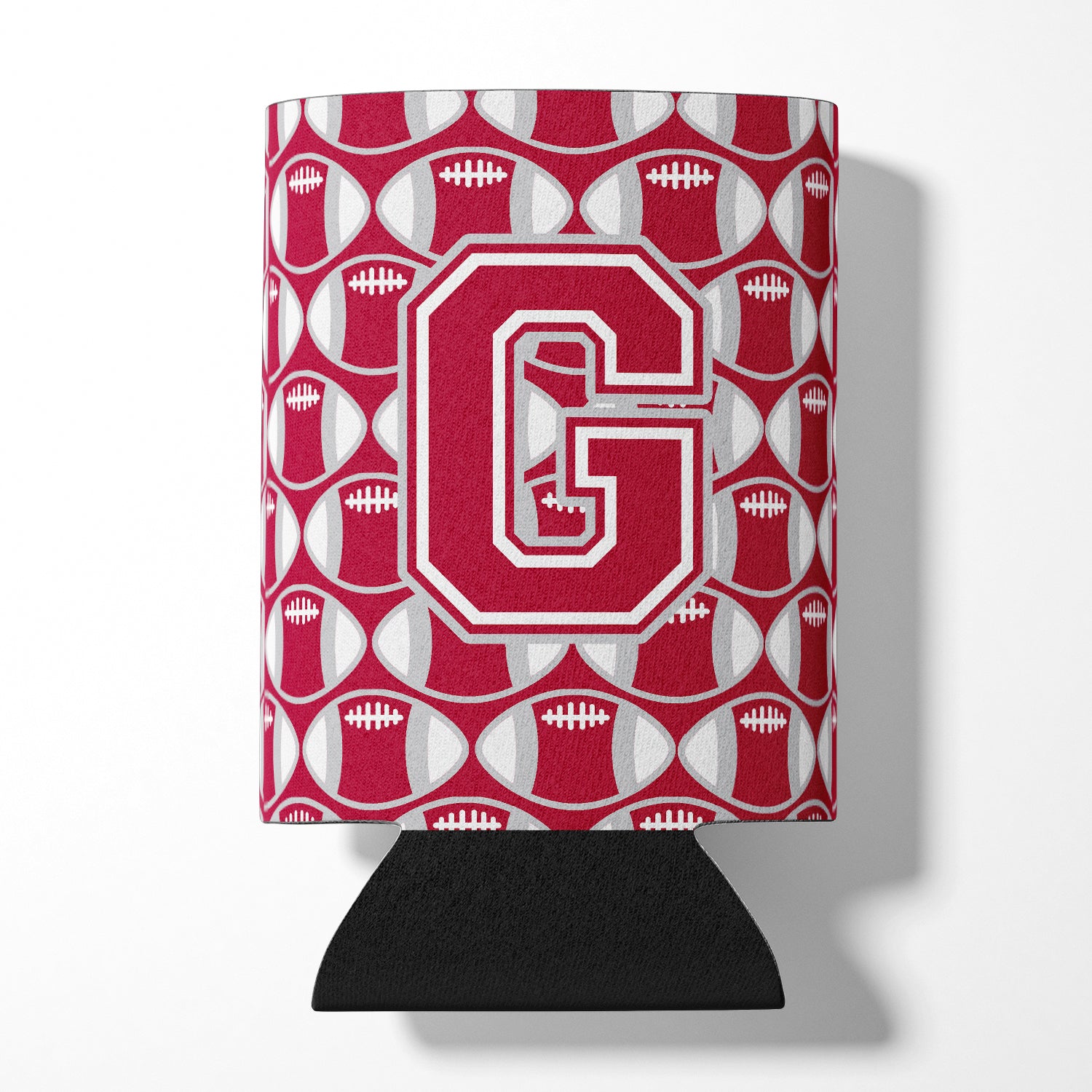 Letter G Football Crimson, grey and white Can or Bottle Hugger CJ1065-GCC.