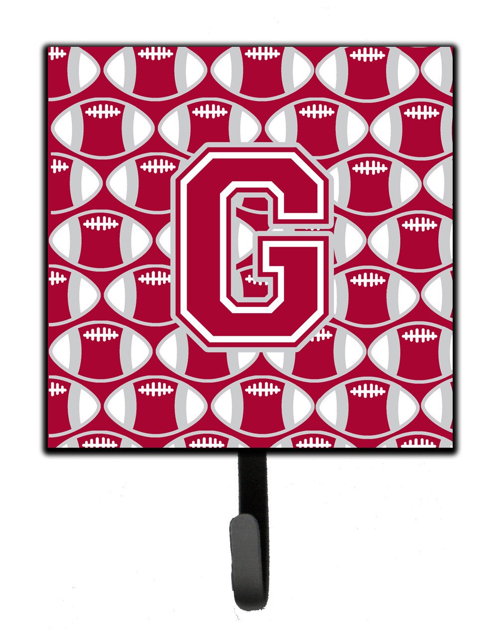 Letter G Football Crimson, grey and white Leash or Key Holder CJ1065-GSH4 by Caroline's Treasures