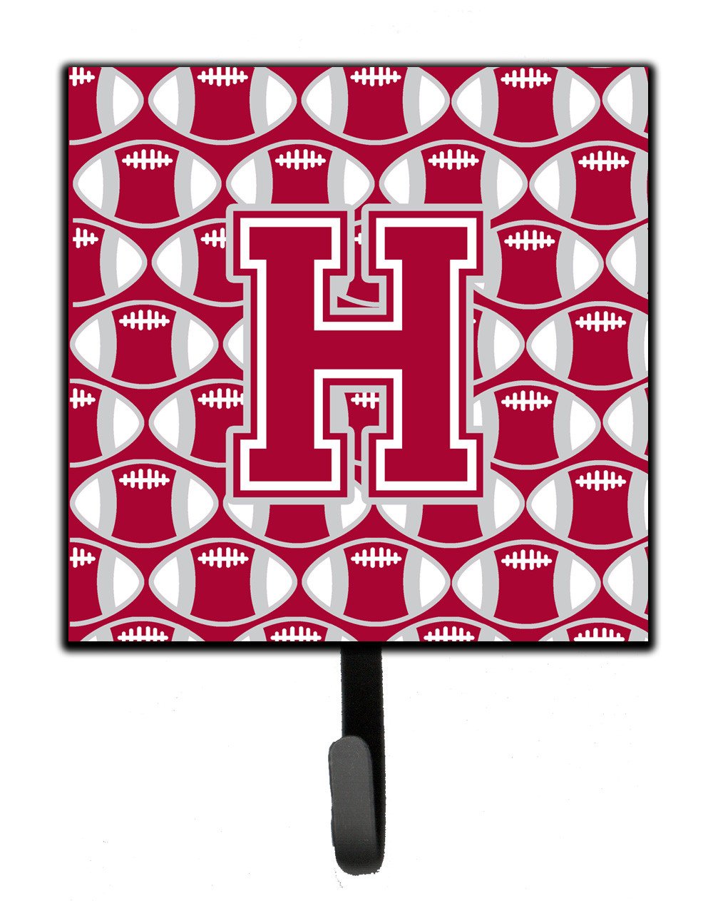 Letter H Football Crimson, grey and white Leash or Key Holder CJ1065-HSH4 by Caroline's Treasures