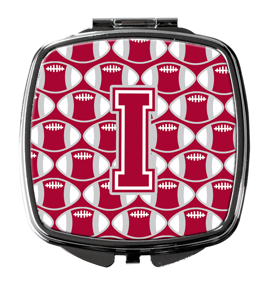 Letter I Football Crimson, grey and white Compact Mirror CJ1065-ISCM  the-store.com.