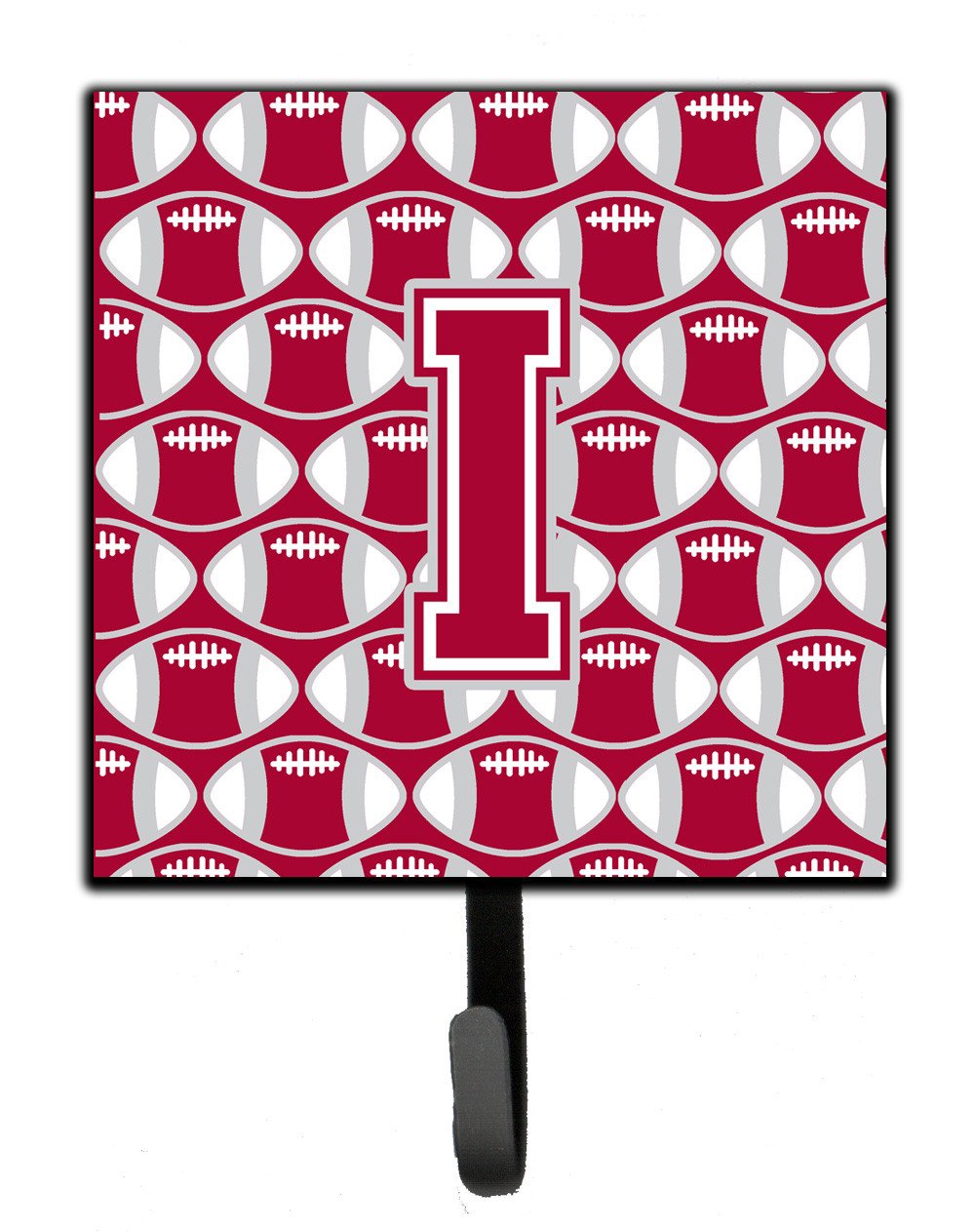 Letter I Football Crimson, grey and white Leash or Key Holder CJ1065-ISH4 by Caroline&#39;s Treasures