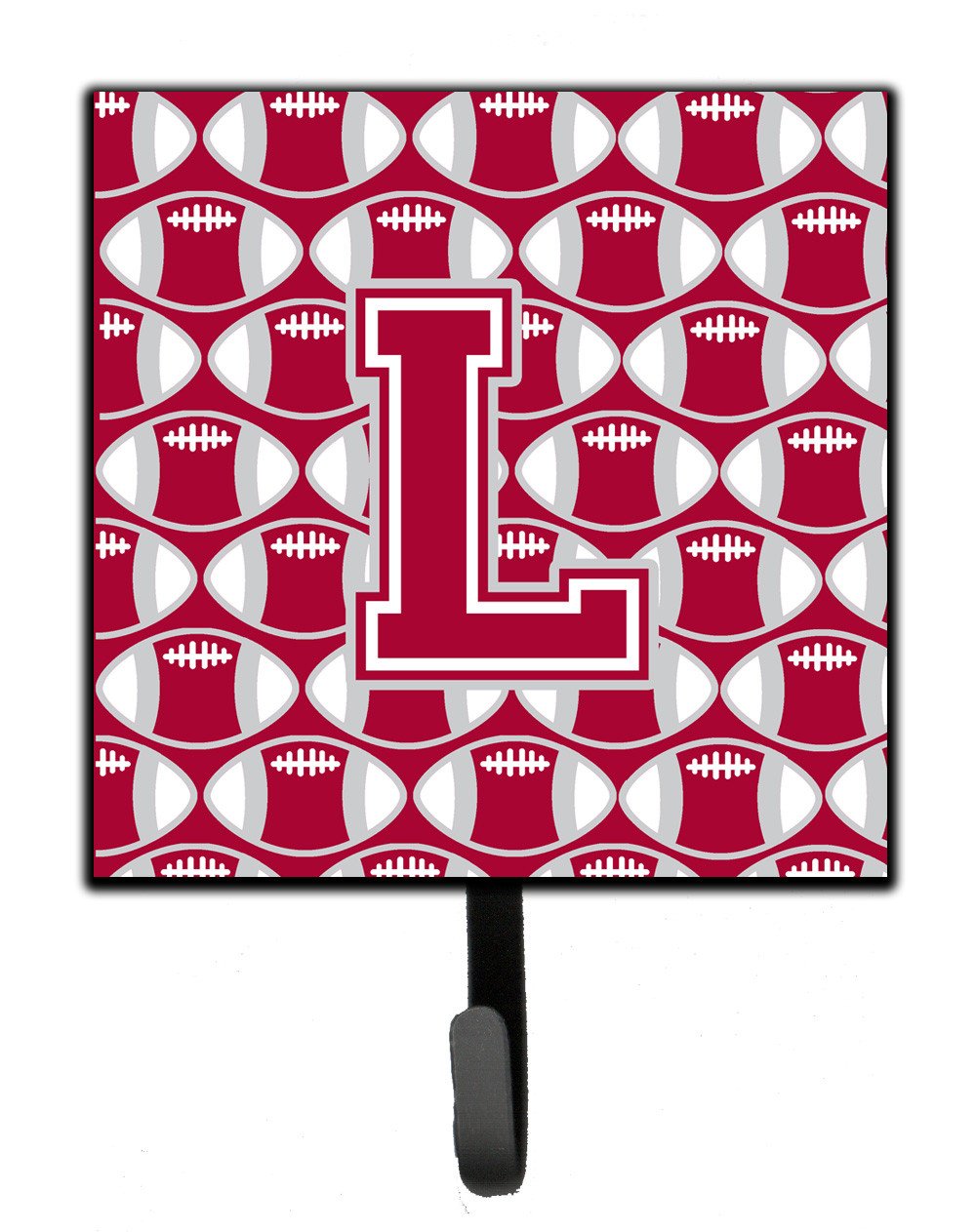 Letter L Football Crimson, grey and white Leash or Key Holder CJ1065-LSH4 by Caroline's Treasures