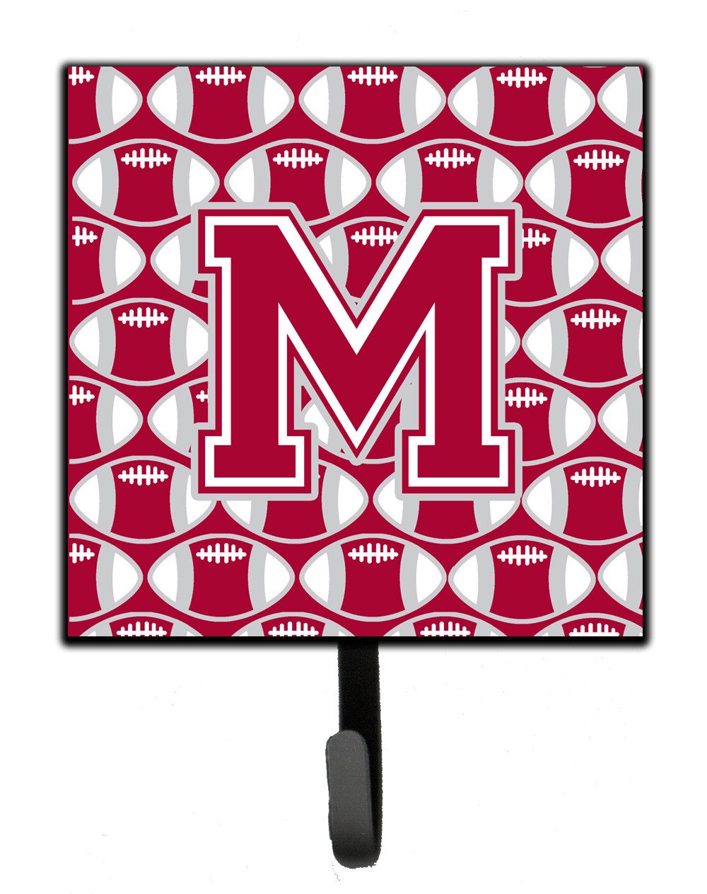 Letter M Football Crimson, grey and white Leash or Key Holder CJ1065-MSH4 by Caroline's Treasures