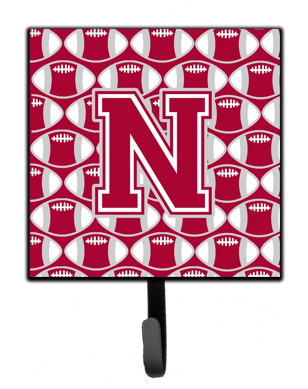 Letter N Football Crimson, grey and white Leash or Key Holder CJ1065-NSH4 by Caroline's Treasures