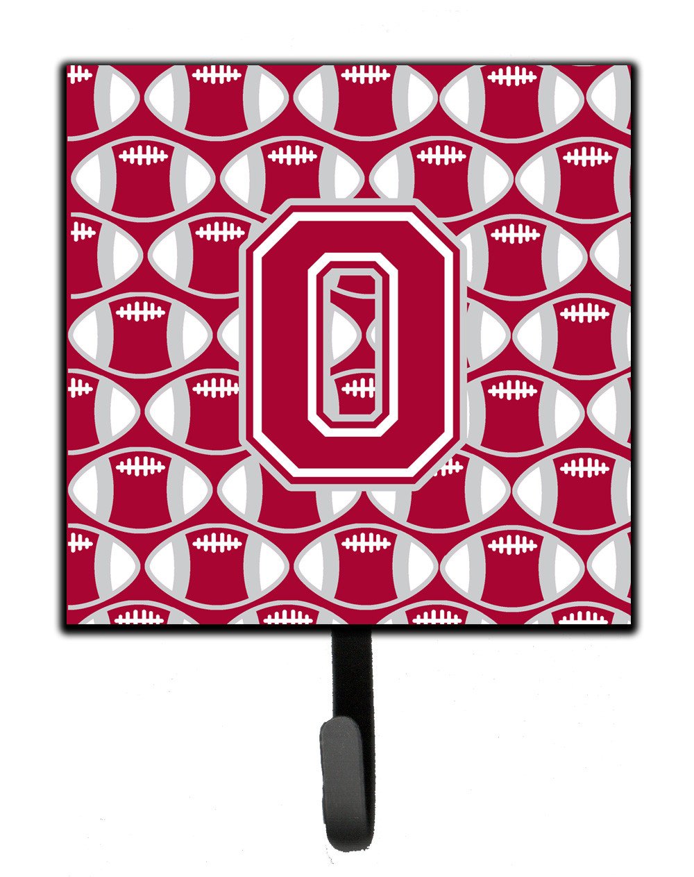 Letter O Football Crimson, grey and white Leash or Key Holder CJ1065-OSH4 by Caroline's Treasures