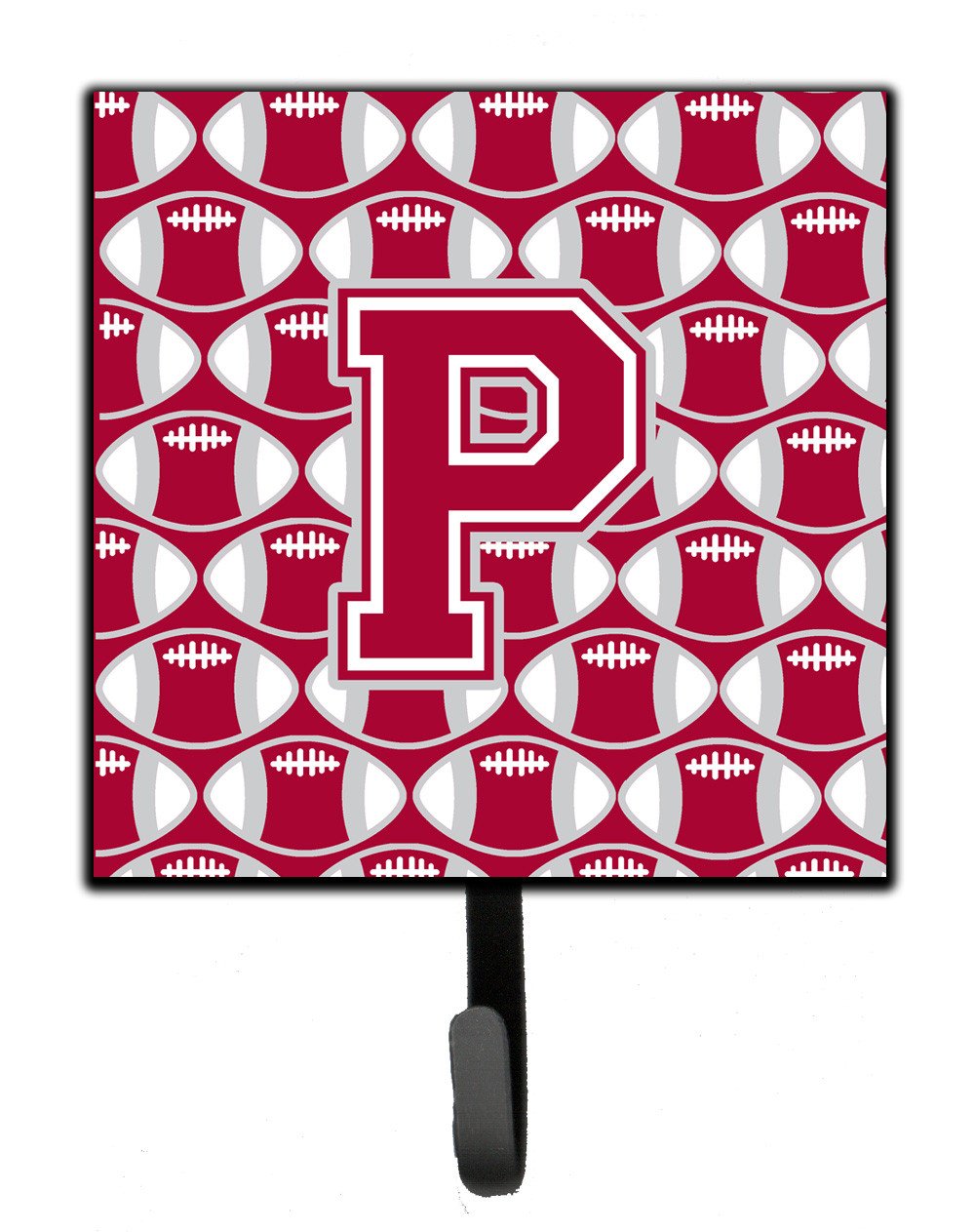 Letter P Football Crimson, grey and white Leash or Key Holder CJ1065-PSH4 by Caroline's Treasures