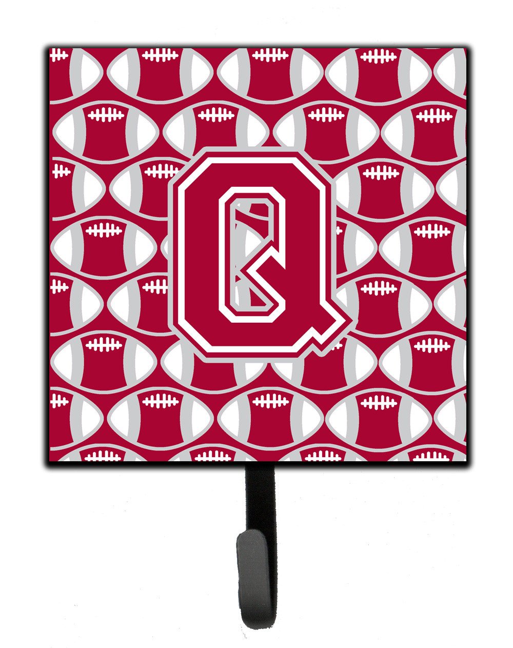 Letter Q Football Crimson, grey and white Leash or Key Holder CJ1065-QSH4 by Caroline's Treasures