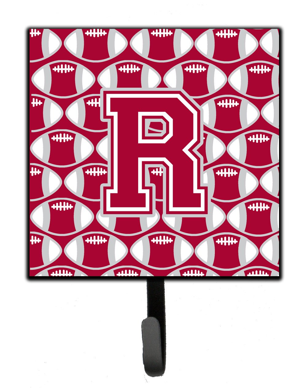 Letter R Football Crimson, grey and white Leash or Key Holder CJ1065-RSH4 by Caroline's Treasures