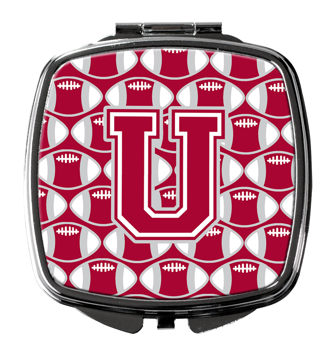 Letter U Football Crimson, grey and white Compact Mirror CJ1065-USCM  the-store.com.