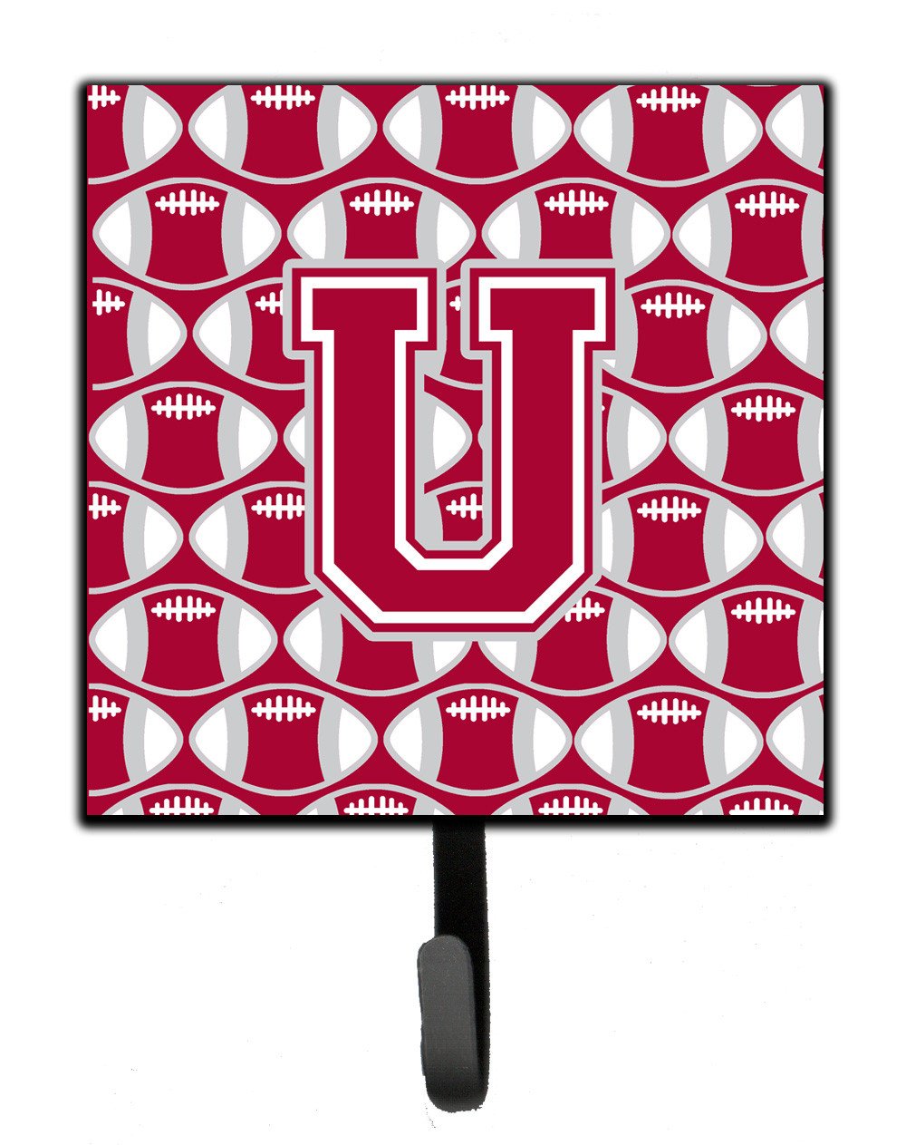 Letter U Football Crimson, grey and white Leash or Key Holder CJ1065-USH4 by Caroline's Treasures