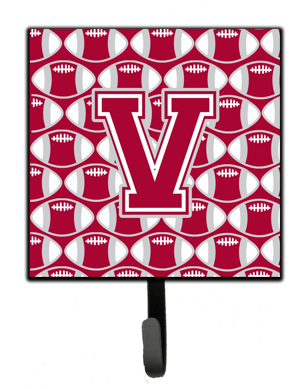 Letter V Football Crimson, grey and white Leash or Key Holder CJ1065-VSH4 by Caroline's Treasures