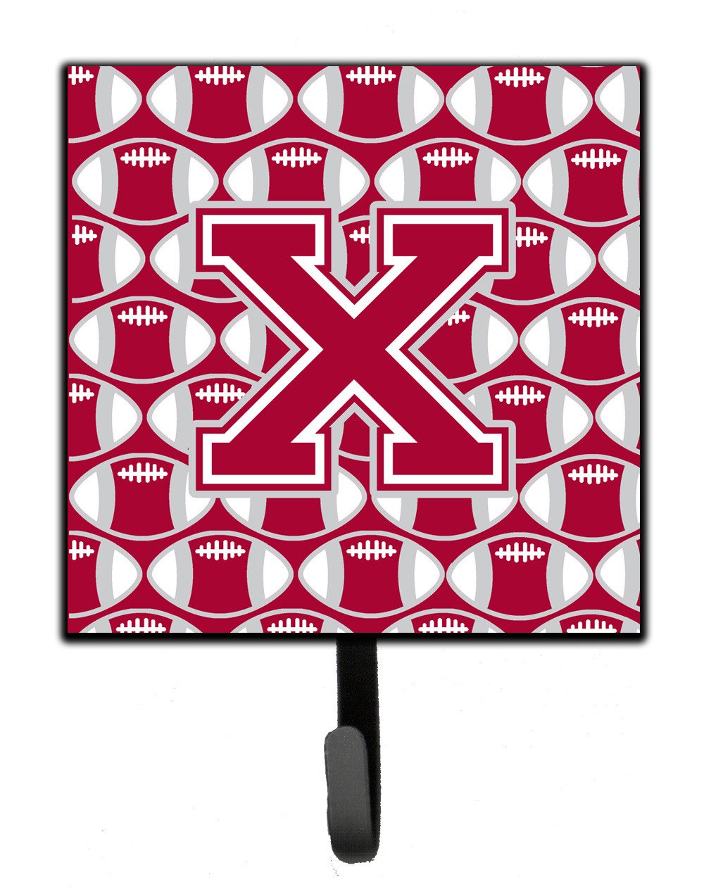 Letter X Football Crimson, grey and white Leash or Key Holder CJ1065-XSH4 by Caroline's Treasures