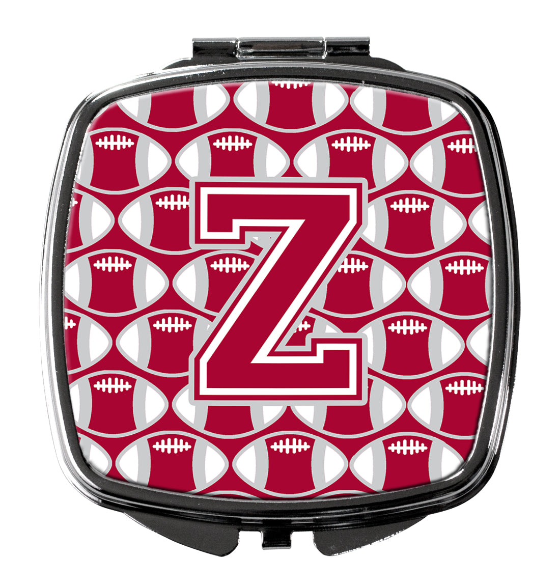 Letter Z Football Crimson, grey and white Compact Mirror CJ1065-ZSCM  the-store.com.