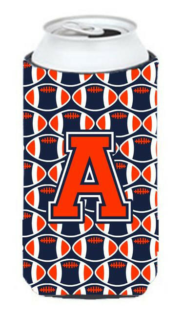 Letter A Football Orange, Blue and white Tall Boy Beverage Insulator Hugger CJ1066-ATBC by Caroline's Treasures