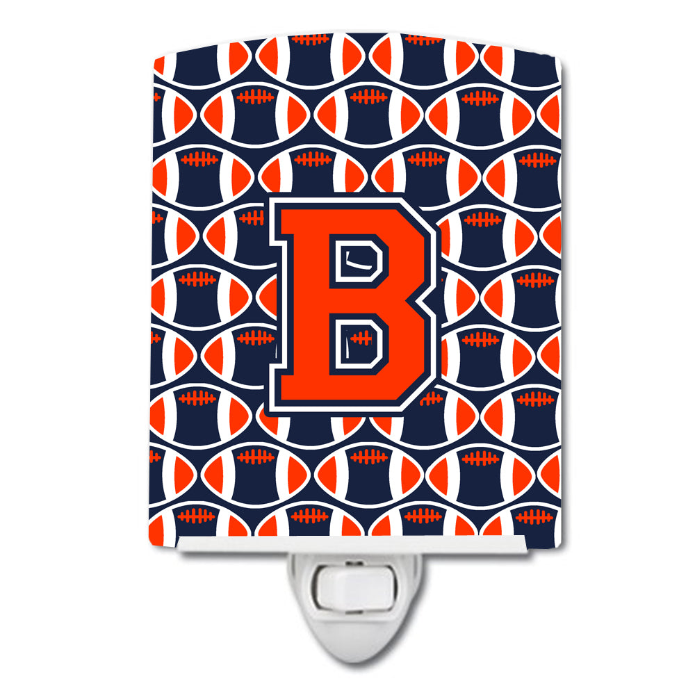 Letter B Football Orange, Blue and white Ceramic Night Light CJ1066-BCNL - the-store.com