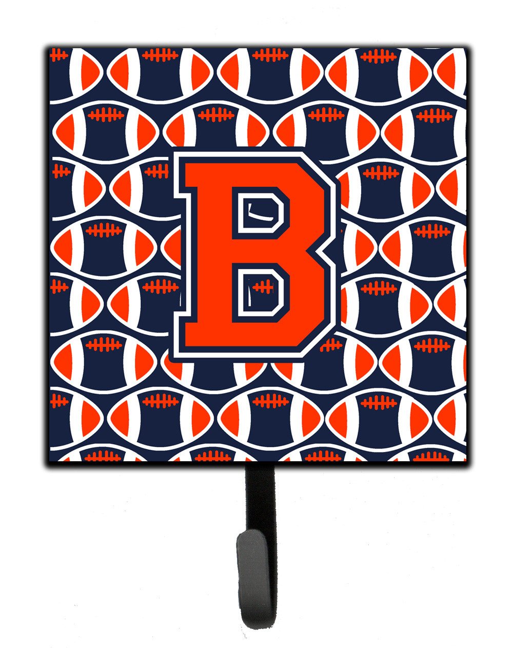 Letter B Football Orange, Blue and white Leash or Key Holder CJ1066-BSH4 by Caroline&#39;s Treasures