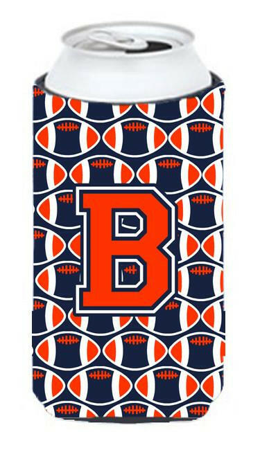 Letter B Football Orange, Blue and white Tall Boy Beverage Insulator Hugger CJ1066-BTBC by Caroline's Treasures