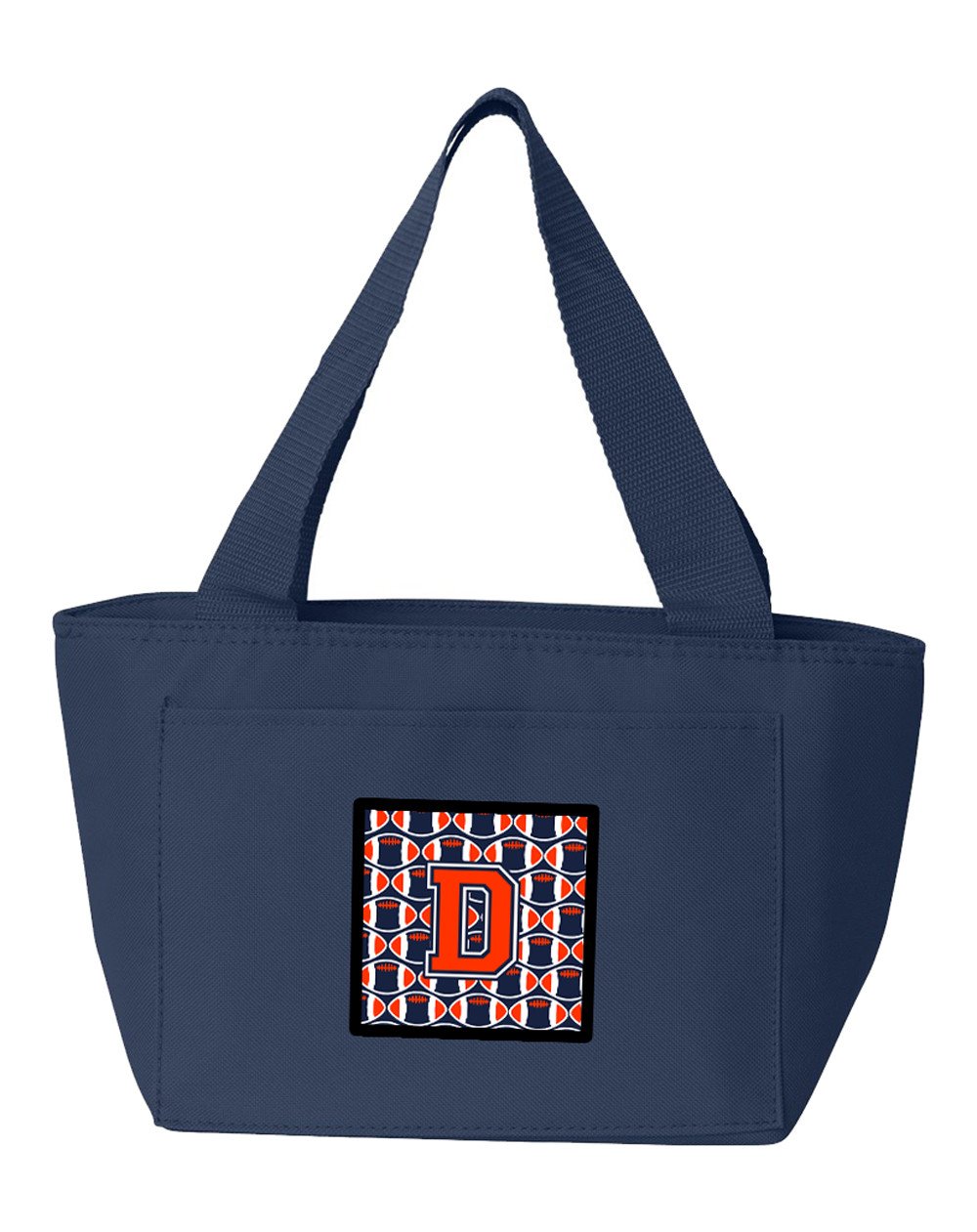 Letter D Football Orange, Blue and white Lunch Bag CJ1066-DNA-8808 by Caroline&#39;s Treasures