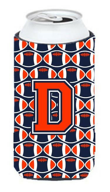 Letter D Football Orange, Blue and white Tall Boy Beverage Insulator Hugger CJ1066-DTBC by Caroline's Treasures