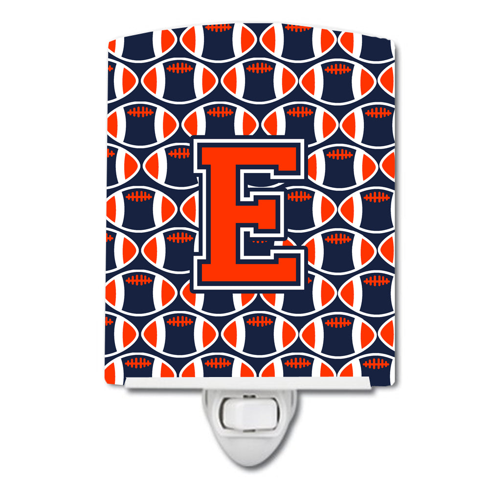 Letter E Football Orange, Blue and white Ceramic Night Light CJ1066-ECNL - the-store.com