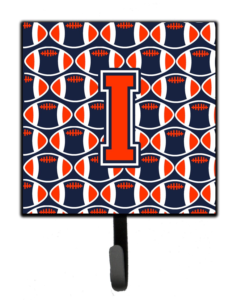 Letter I Football Orange, Blue and white Leash or Key Holder CJ1066-ISH4 by Caroline&#39;s Treasures