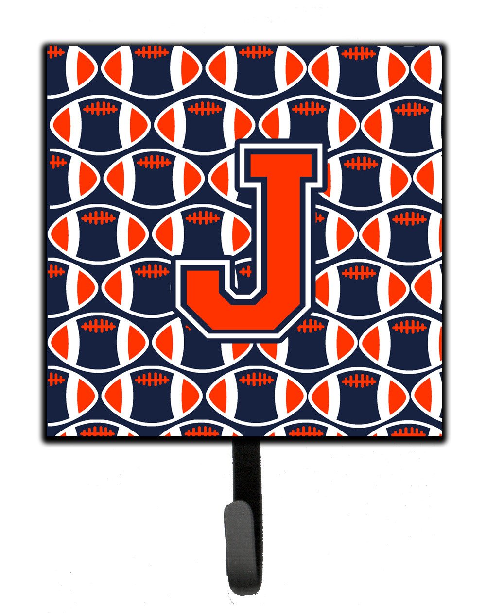 Letter J Football Orange, Blue and white Leash or Key Holder CJ1066-JSH4 by Caroline's Treasures