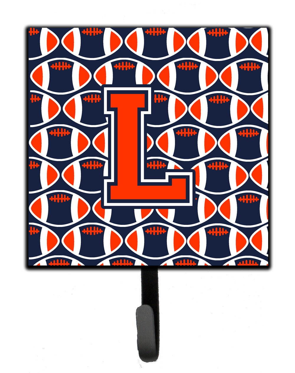 Letter L Football Orange, Blue and white Leash or Key Holder CJ1066-LSH4 by Caroline&#39;s Treasures