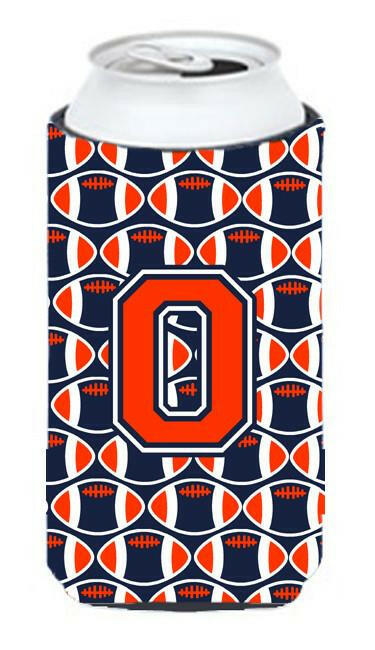 Letter O Football Orange, Blue and white Tall Boy Beverage Insulator Hugger CJ1066-OTBC by Caroline's Treasures