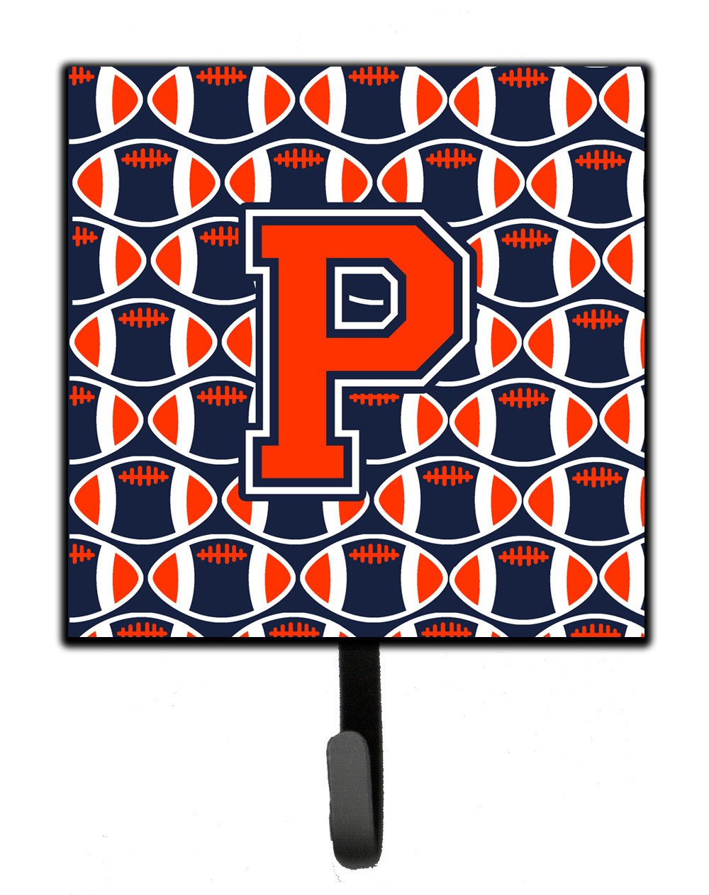 Letter P Football Orange, Blue and white Leash or Key Holder CJ1066-PSH4 by Caroline's Treasures