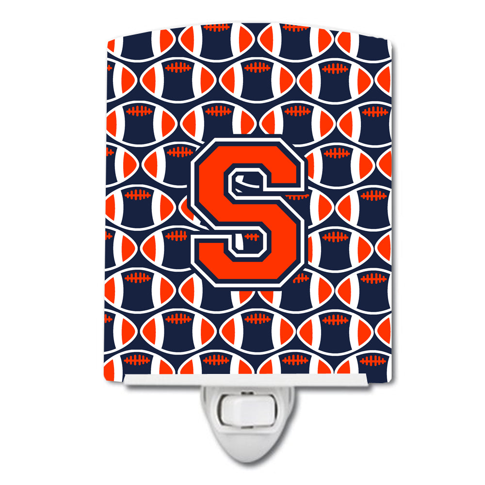 Letter S Football Orange, Blue and white Ceramic Night Light CJ1066-SCNL - the-store.com