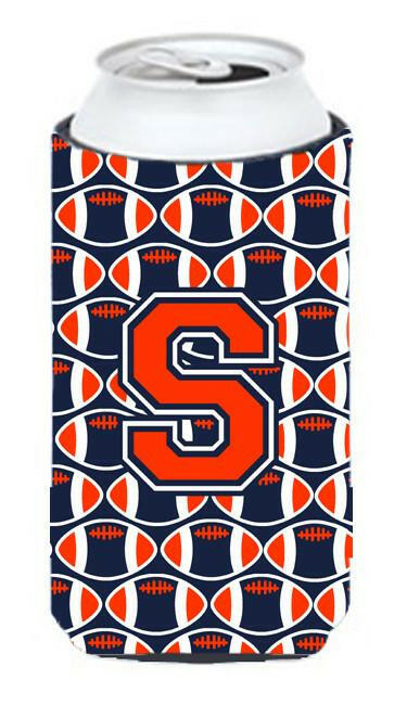 Letter S Football Orange, Blue and white Tall Boy Beverage Insulator Hugger CJ1066-STBC by Caroline's Treasures