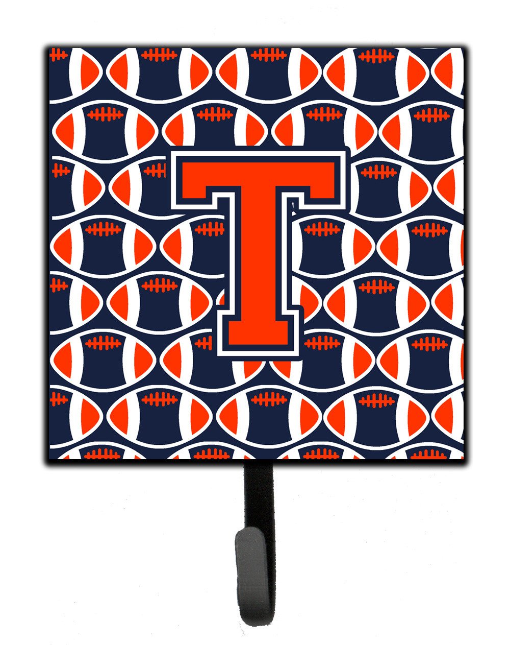 Letter T Football Orange, Blue and white Leash or Key Holder CJ1066-TSH4 by Caroline's Treasures