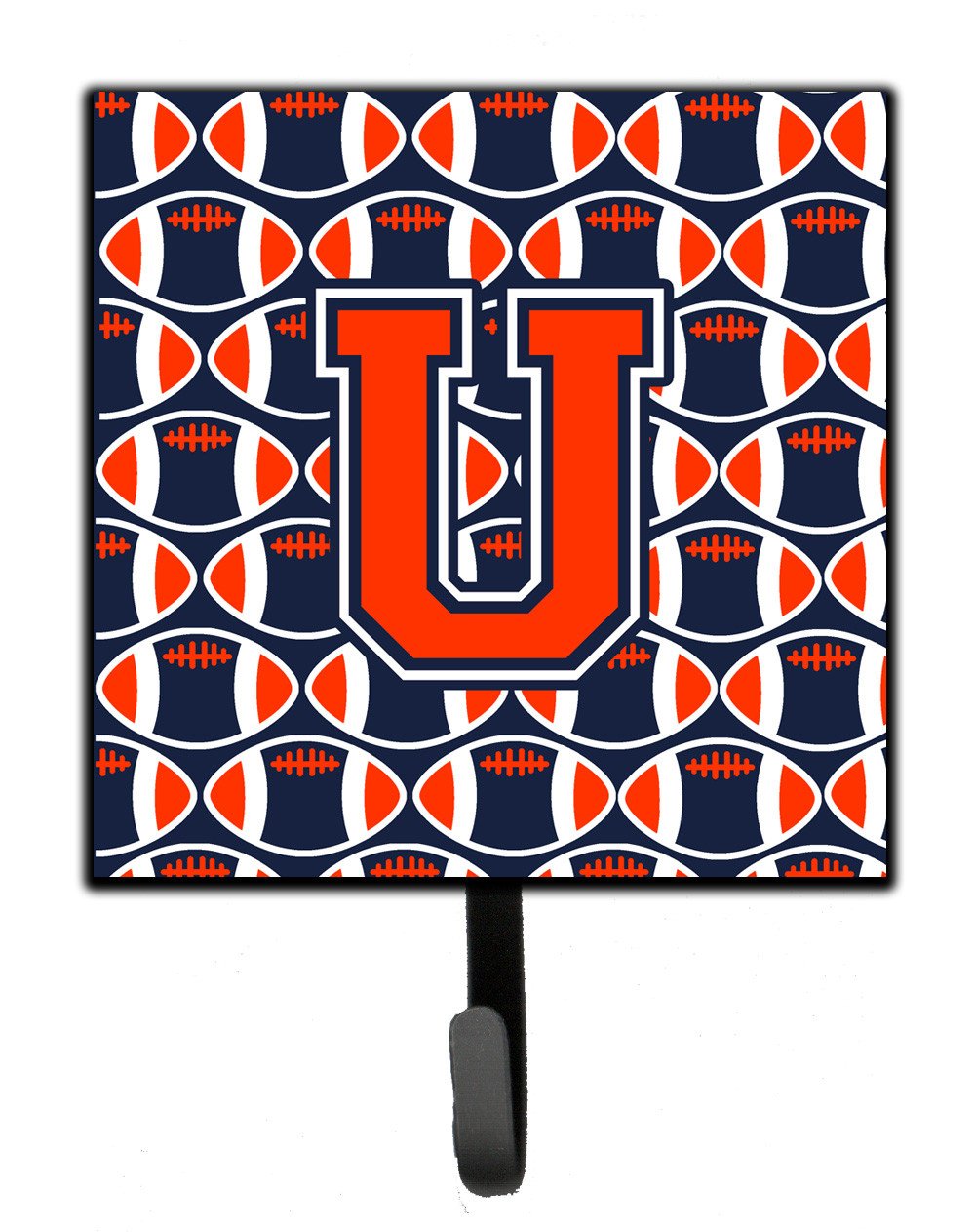 Letter U Football Orange, Blue and white Leash or Key Holder CJ1066-USH4 by Caroline's Treasures