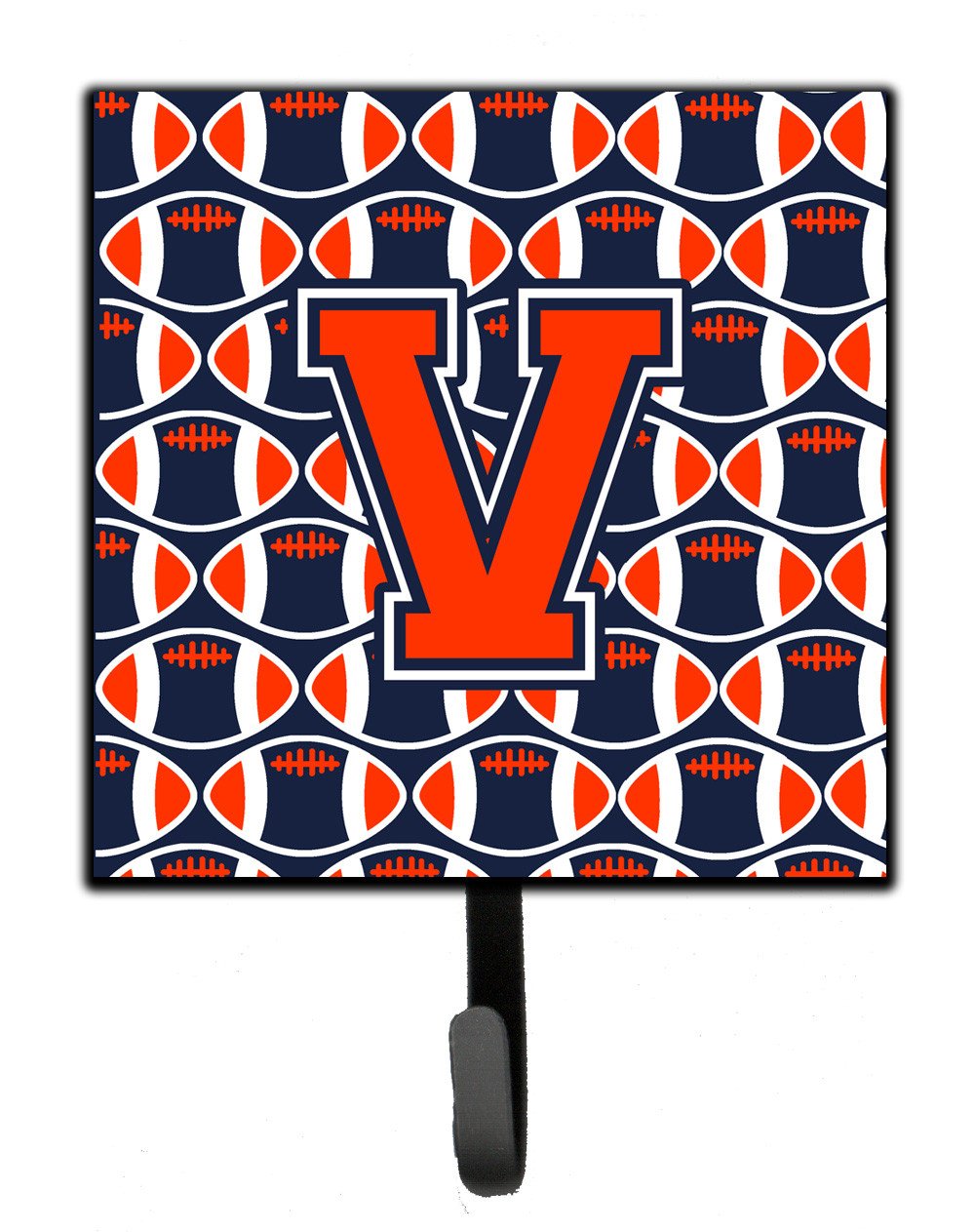 Letter V Football Orange, Blue and white Leash or Key Holder CJ1066-VSH4 by Caroline's Treasures