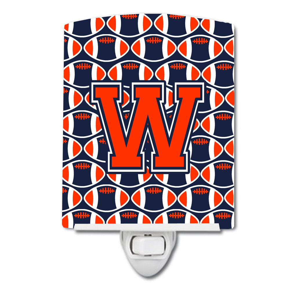 Letter W Football Orange, Blue and white Ceramic Night Light CJ1066-WCNL - the-store.com