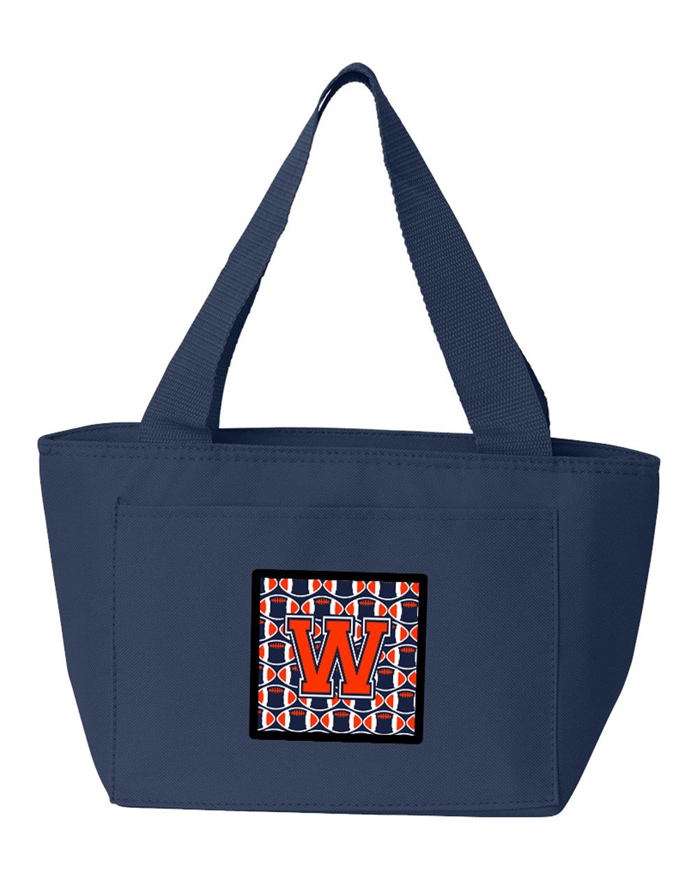 Letter W Football Orange, Blue and white Lunch Bag CJ1066-WNA-8808 by Caroline's Treasures