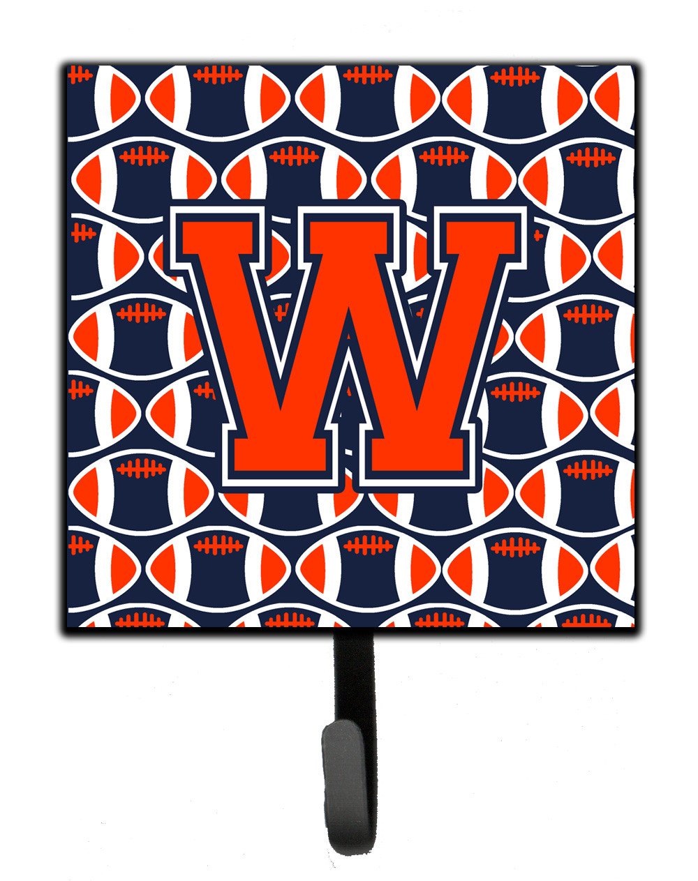 Letter W Football Orange, Blue and white Leash or Key Holder CJ1066-WSH4 by Caroline&#39;s Treasures