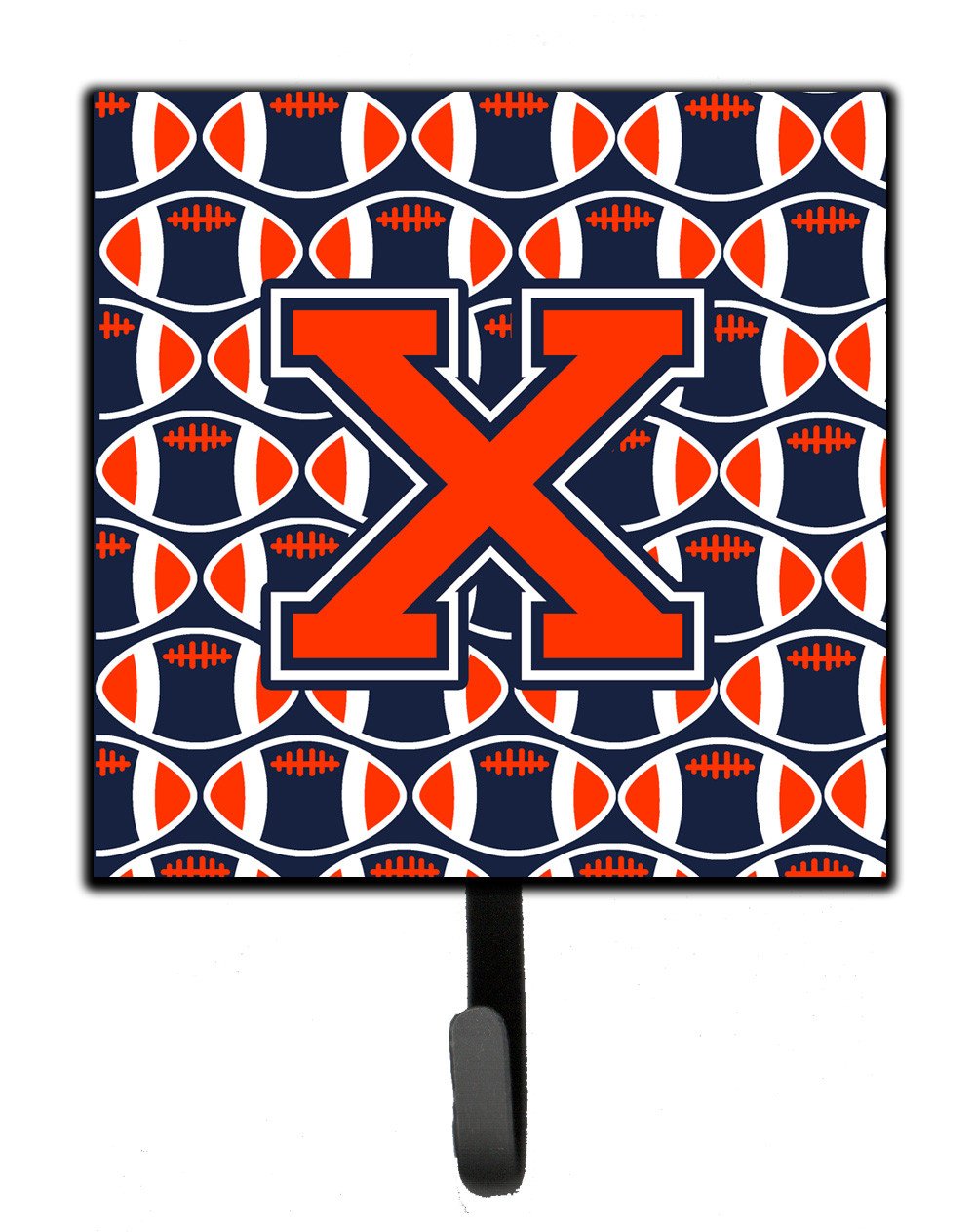 Letter X Football Orange, Blue and white Leash or Key Holder CJ1066-XSH4 by Caroline's Treasures