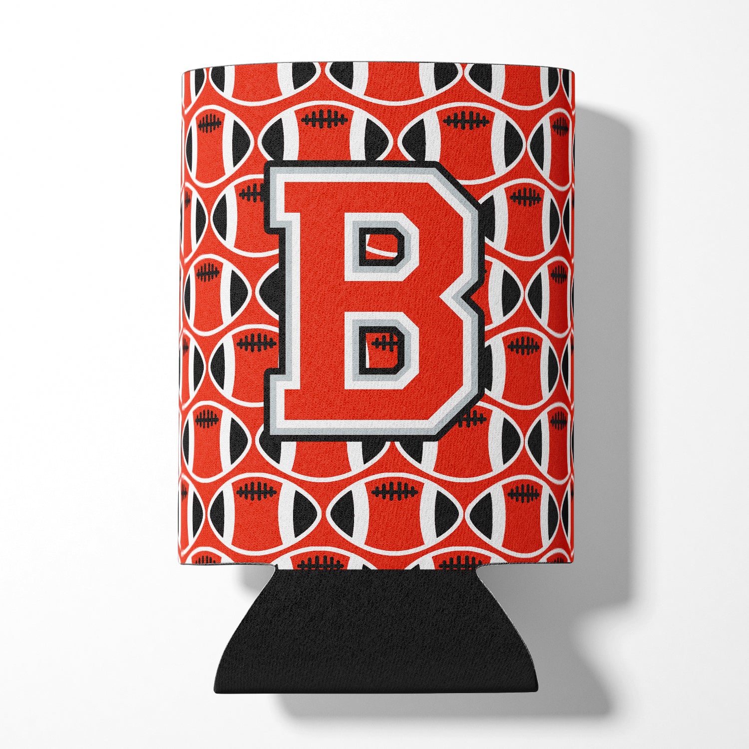 Letter B Football Scarlet and Grey Can or Bottle Hugger CJ1067-BCC.