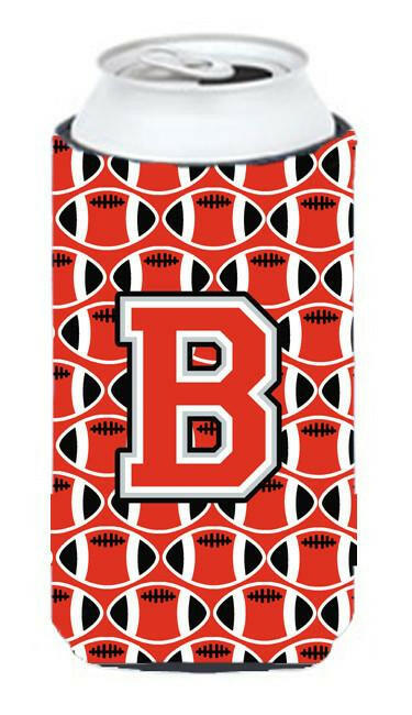 Letter B Football Scarlet and Grey Tall Boy Beverage Insulator Hugger CJ1067-BTBC by Caroline&#39;s Treasures