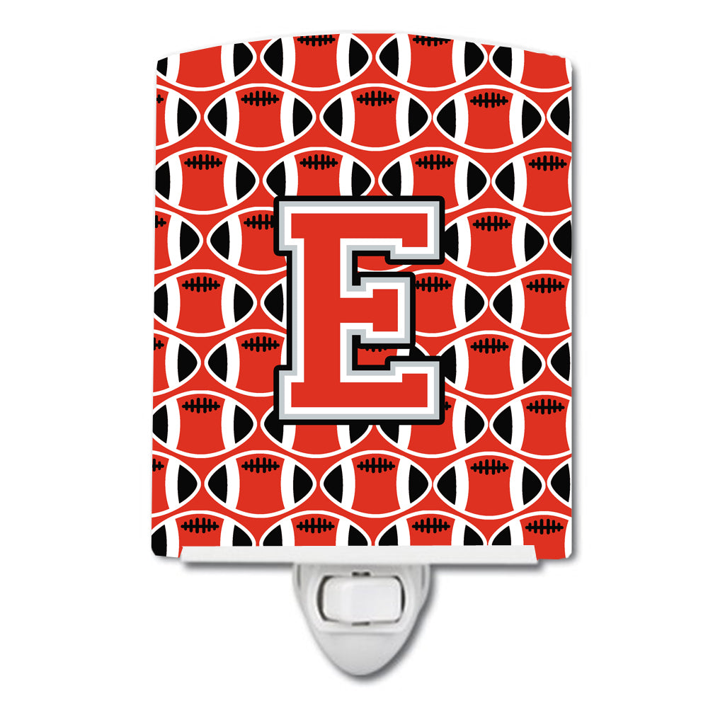 Letter E Football Scarlet and Grey Ceramic Night Light CJ1067-ECNL - the-store.com