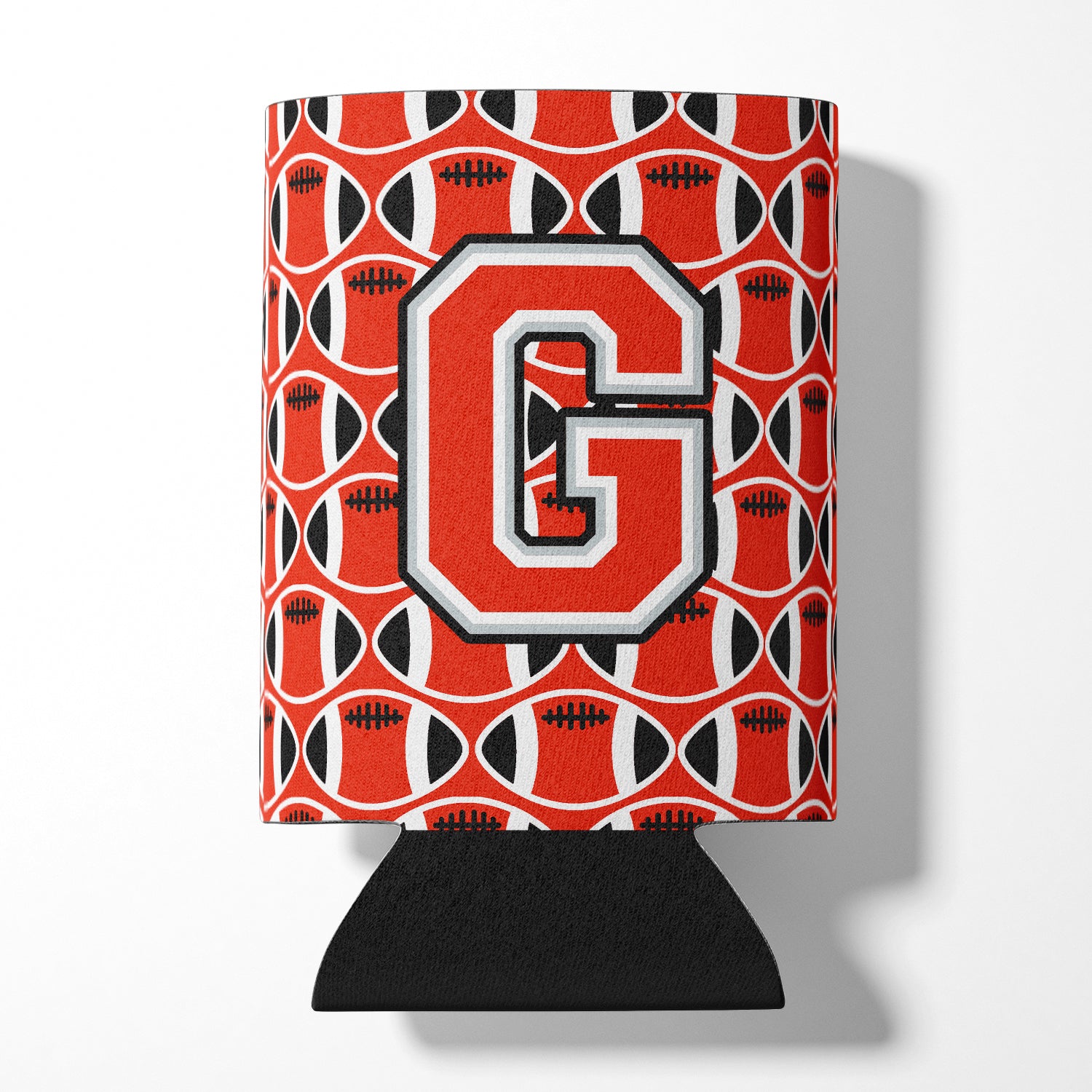 Letter G Football Scarlet and Grey Can or Bottle Hugger CJ1067-GCC.