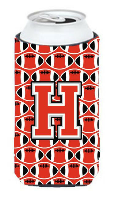 Letter H Football Scarlet and Grey Tall Boy Beverage Insulator Hugger CJ1067-HTBC by Caroline's Treasures