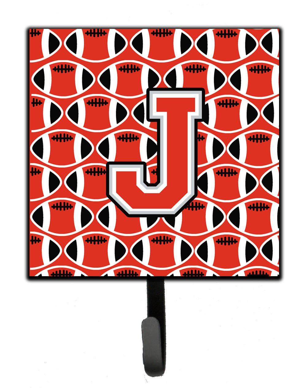 Letter J Football Scarlet and Grey Leash or Key Holder CJ1067-JSH4 by Caroline&#39;s Treasures