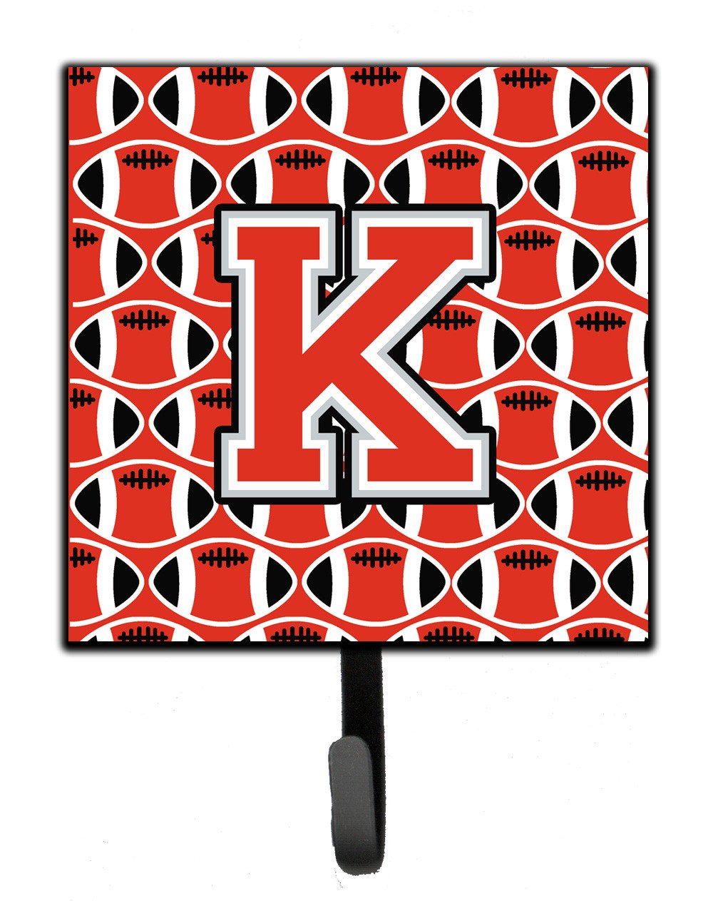 Letter K Football Scarlet and Grey Leash or Key Holder CJ1067-KSH4 by Caroline's Treasures